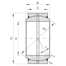 关节轴承 GE280-DO-2RS, 根据 DIN ISO 12 240-1 标准，需维护，两侧唇密封
